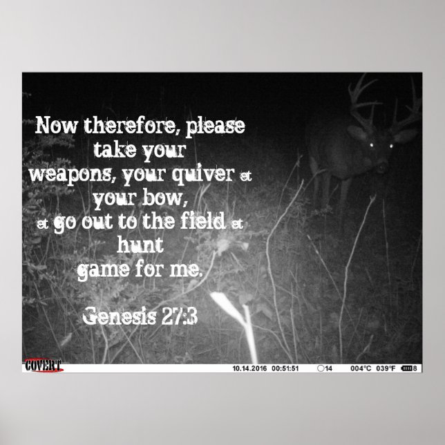 Genesis 27:3 Trail Camera Monster Buck Poster (Vorne)
