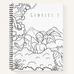 Genesis 3 Bibel-Malnotizbuch   Christliche Schrift Notizbuch