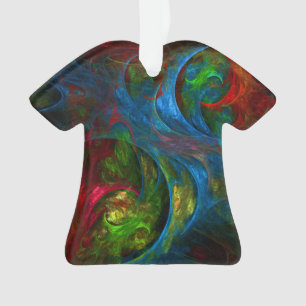 Genesis Blue Abstrakt Art Acrylic Shirt Ornament