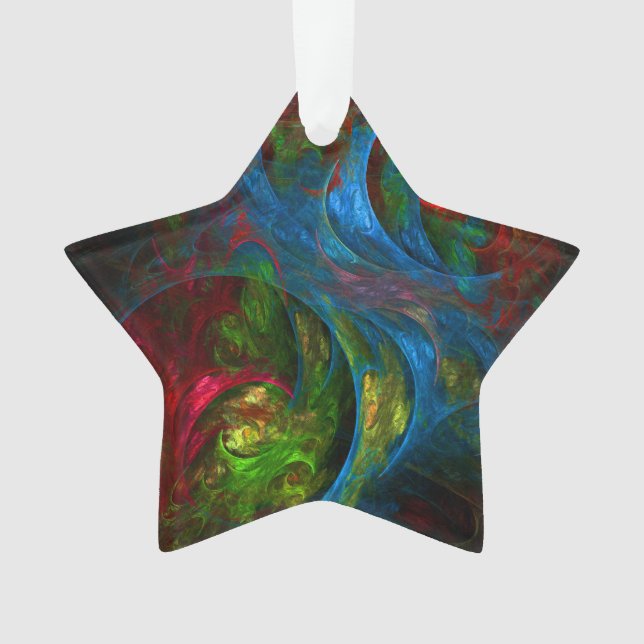 Genesis Blue Abstrakt Art Acrylic Star Ornament (Vorderseite)