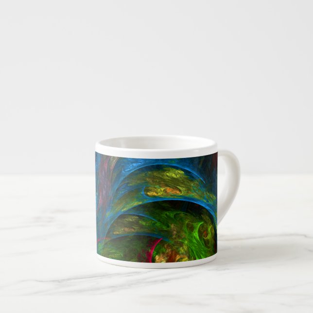 Genesis Blue Abstrakt Art Espresso Tasse (Vorderseite Rechts)