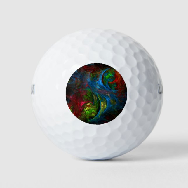 Genesis Blue Abstrakt Art Golfball (Vorderseite)