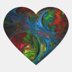 Genesis Blue Abstrakt Art Heart Sticker