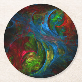 Genesis Blue Abstrakt Art Rechteckiger Pappuntersetzer