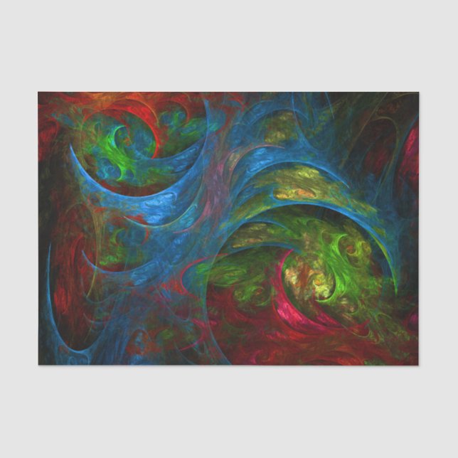Genesis Blue Abstrakt Art Seidenpapier (Vorderseite)
