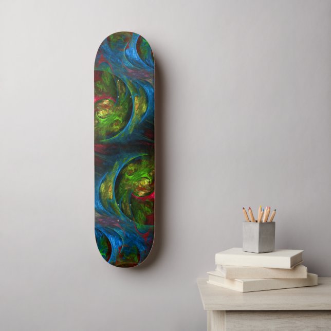 Genesis Blue Abstrakt Art Skateboard (Wandkunst)
