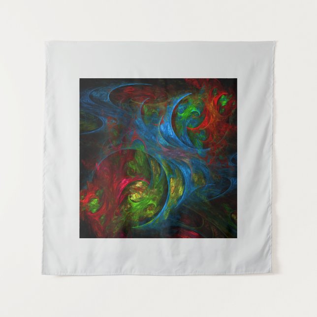 Genesis Blue Abstrakt Art Wandteppich (Vorderseite)