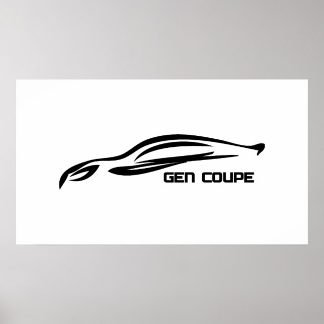 Genesis Coupe Black Silhouette Logo Poster (Vorne)
