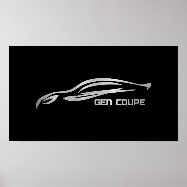 Genesis Coupe Silver Silhouette Logo Poster (Vorne)