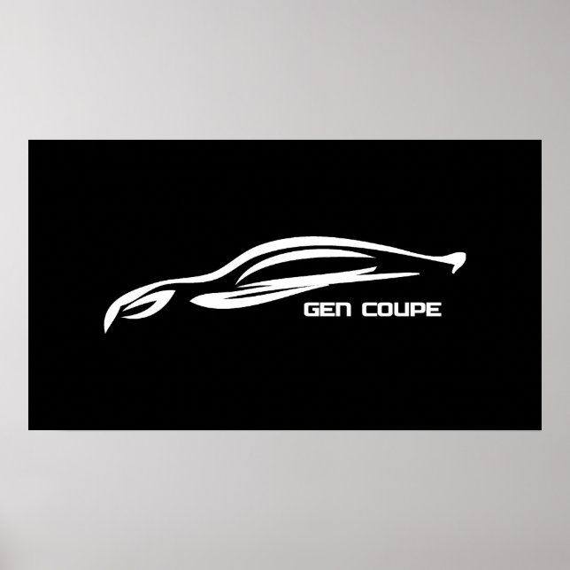 Genesis Coupe White Silhouette Logo Poster (Vorne)