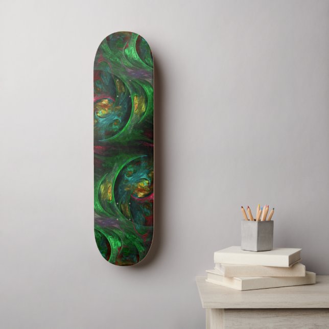 Genesis Green Abstract Art skateboard (Art mural)