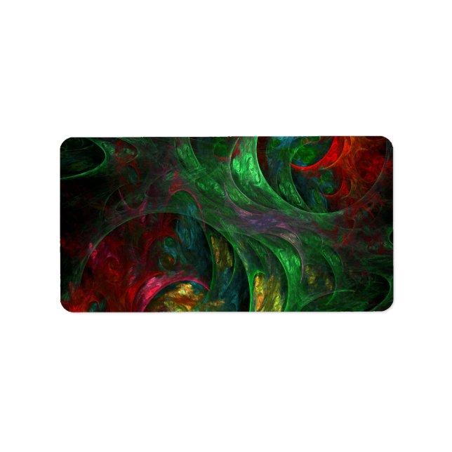 Genesis Green Abstrakt Art Adressaufkleber (Vorne)