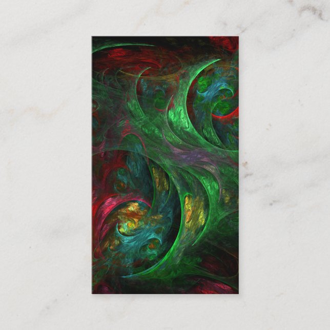 Genesis Green Abstrakt Art Business Card Visitenkarte (Vorderseite)