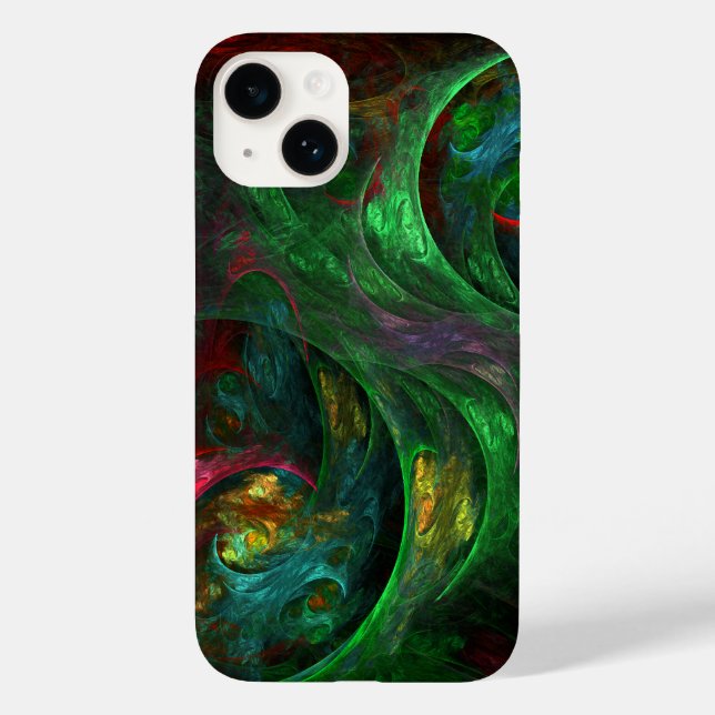 Genesis Green Abstrakt Art Case-Mate iPhone 14 Hülle (Rückseite)