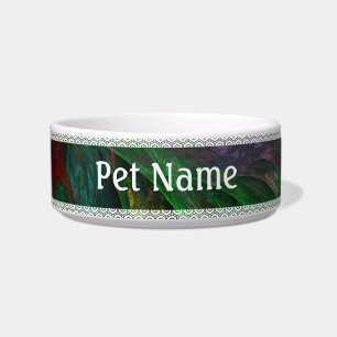 Genesis Green Abstrakt Art Cat Bowl Napf