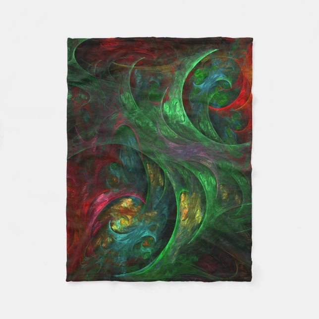 Genesis Green Abstrakt Art Fleecedecke (Vorderseite)