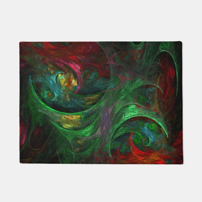 Genesis Green Abstrakt Art Fußmatte (Vorderseite)