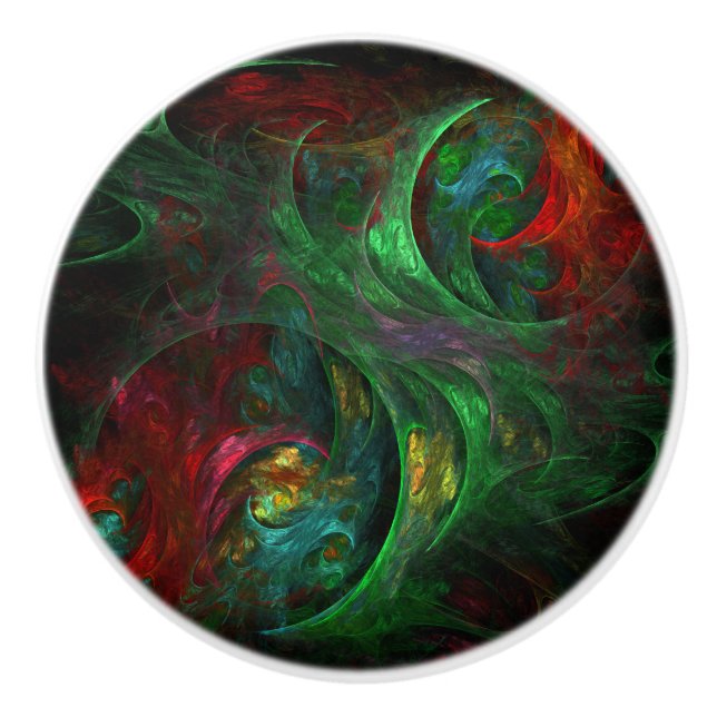 Genesis Green Abstrakt Art Keramikknauf (Vorderseite)
