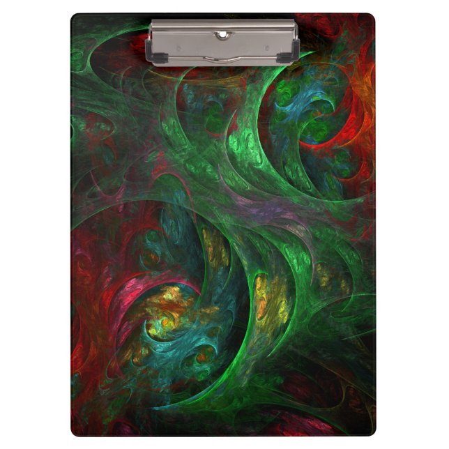 Genesis Green Abstrakt Art Klemmbrett (Vorderseite)