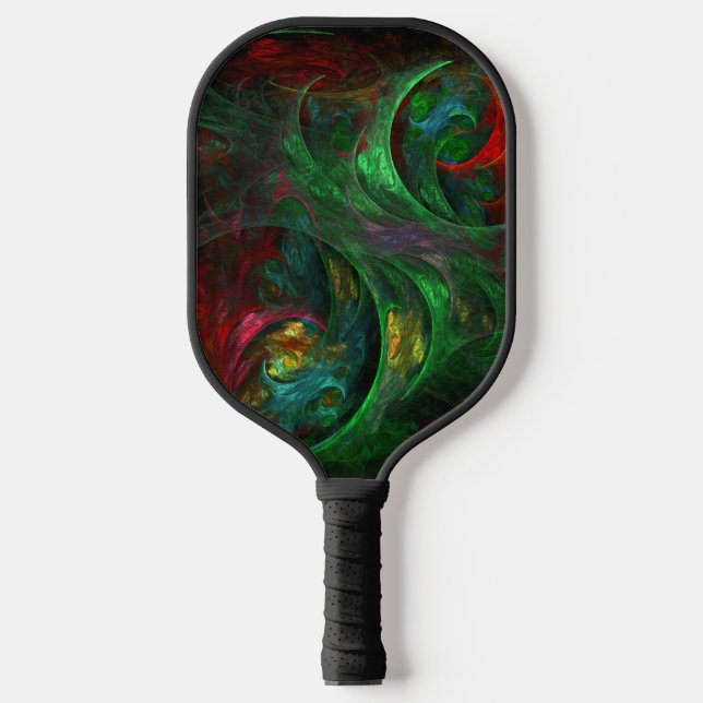 Genesis Green Abstrakt Art Pickleball Schläger (Vorderseite)