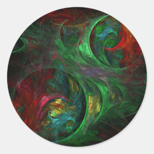 Genesis Green Abstrakt Art Round Aufkleber