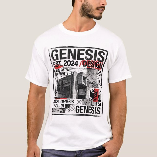 Genesis Industrial Brutalist Architecture T-Shirt (Vorderseite)