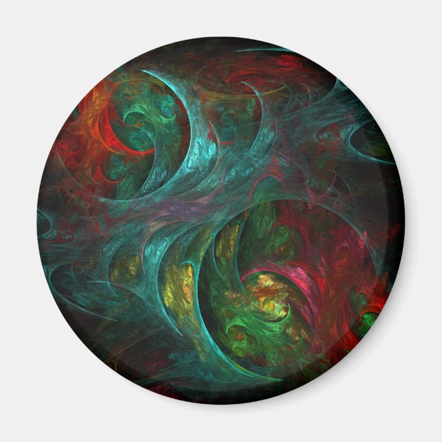 Genesis Nova Abstrakt Art Round Magnet (Vorne)