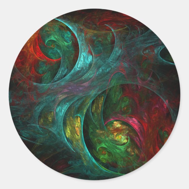 Genesis Nova Abstrakt Art Round Sticker (Vorderseite)