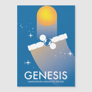 Genesis-Probenrückführungsmission Weltraumkunst. Magnetkarte