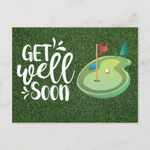 Genesungswünsche Golfer mit zwei Golfplatz Postkarte