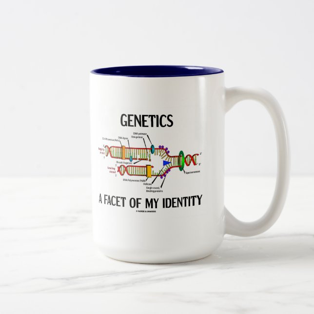 Genetik eine Facette meiner Identität Zweifarbige Tasse (Rechts)