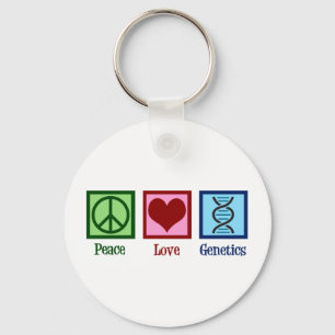 Genetiker Peace Liebe Genetics Company Schlüsselanhänger