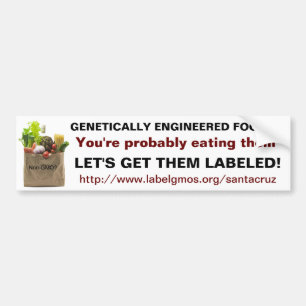 Genetisch ausgeführte Nahrungsmittel? Autoaufkleber