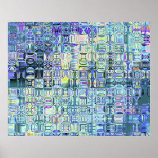 Genetische Kunst Psychedelisches Glas Blocks Hues Poster