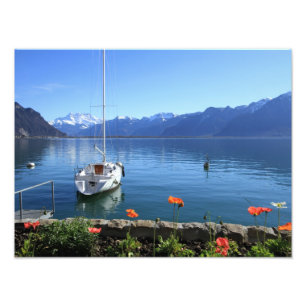 Geneva Seelandschaft, Montreux, die Schweiz Fotodruck