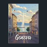 Geneva Street Switzerland Travel Jet d'eau Sunset Postkarte<br><div class="desc">Genf, eingebettet am Ufer des Genfer Sees und umgeben von den Alpen und den Jura-Bergen, ist eine der malerischsten Städte der Schweiz. Es ist als Drehscheibe für Diplomatie weltweit bekannt und beherbergt zahlreiche internationale Organisationen, darunter die Vereinten Nationen und das Rote Kreuz. Die Stadt verbindet ihren kosmopolitischen Flair nahtlos mit...</div>