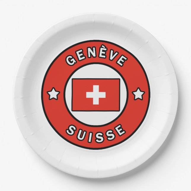 Genève Suisse Pappteller (Vorderseite)