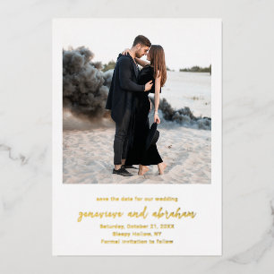 Genevieve Foto Moderne Hochzeit speichern das Datu Folieneinladung