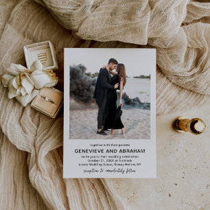 Genevieve Schwarz-Weiß-Foto Moderne Hochzeit Einladung