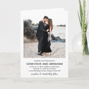 Genevieve Schwarz-Weiß-Foto Moderne Hochzeit Einladung