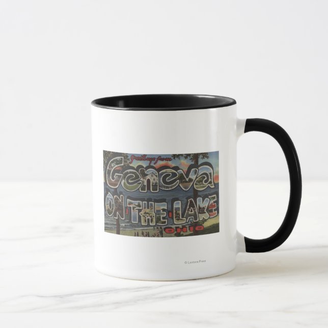 Genf am See, Ohio - Große Briefmarkenszenen Tasse (Rechts)