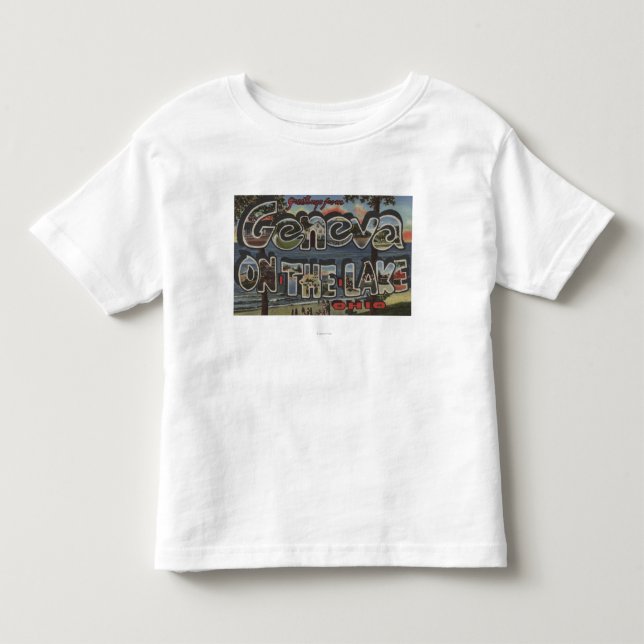Genf-auf-d-See, Ohio - große Buchstabe-Szenen Kleinkind T-shirt (Vorderseite)