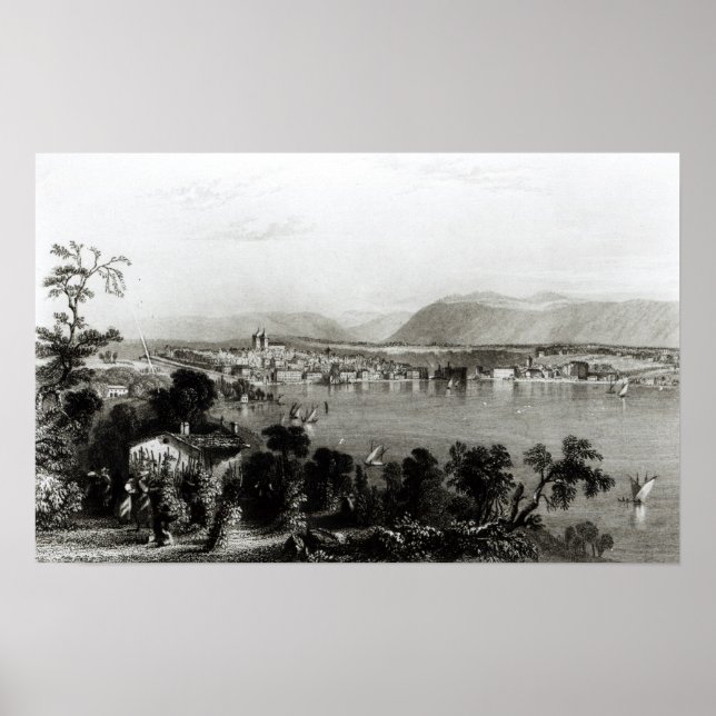 Genf aus Coligny, graviert von Robert Wallis Poster (Vorne)