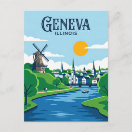 Genf Illinois Postkarte