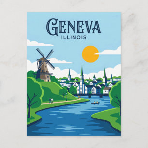 Genf Illinois Postkarte