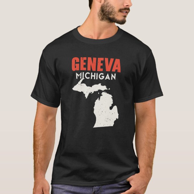 Genf Michigan USA Staat America Travel Michigani T-Shirt (Vorderseite)