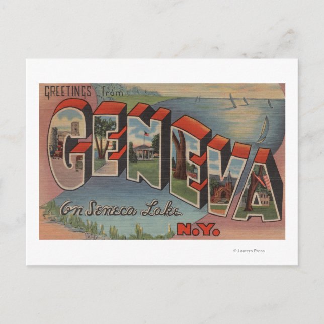 Genf, New York - Große Briefbilder Postkarte (Vorderseite)