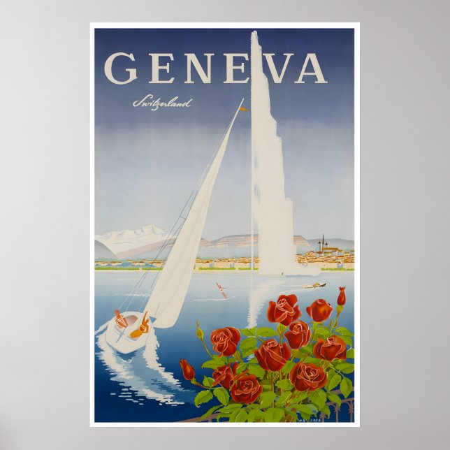 Genf Reise Kunst Schweiz Poster Schweizer Druck (Vorne)