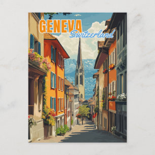 Genf Schweiz Alpen Postkarte