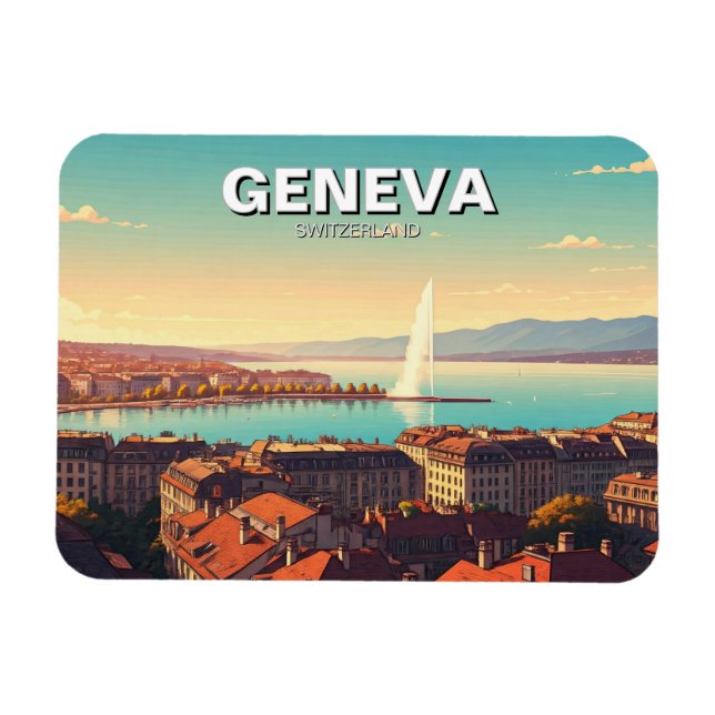 Genf Schweiz Reisen Magnet (Horizontal)